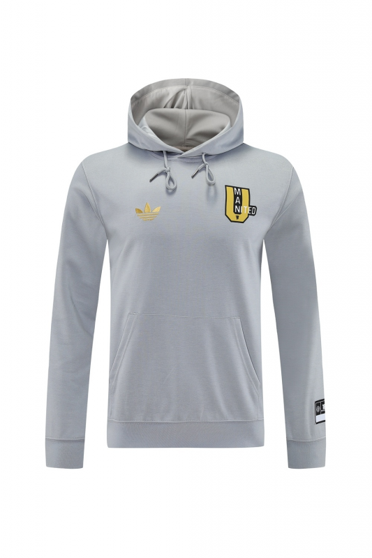 25/26 Manchester United Gray Half Zipper Jacket+Long Pants S-2XL