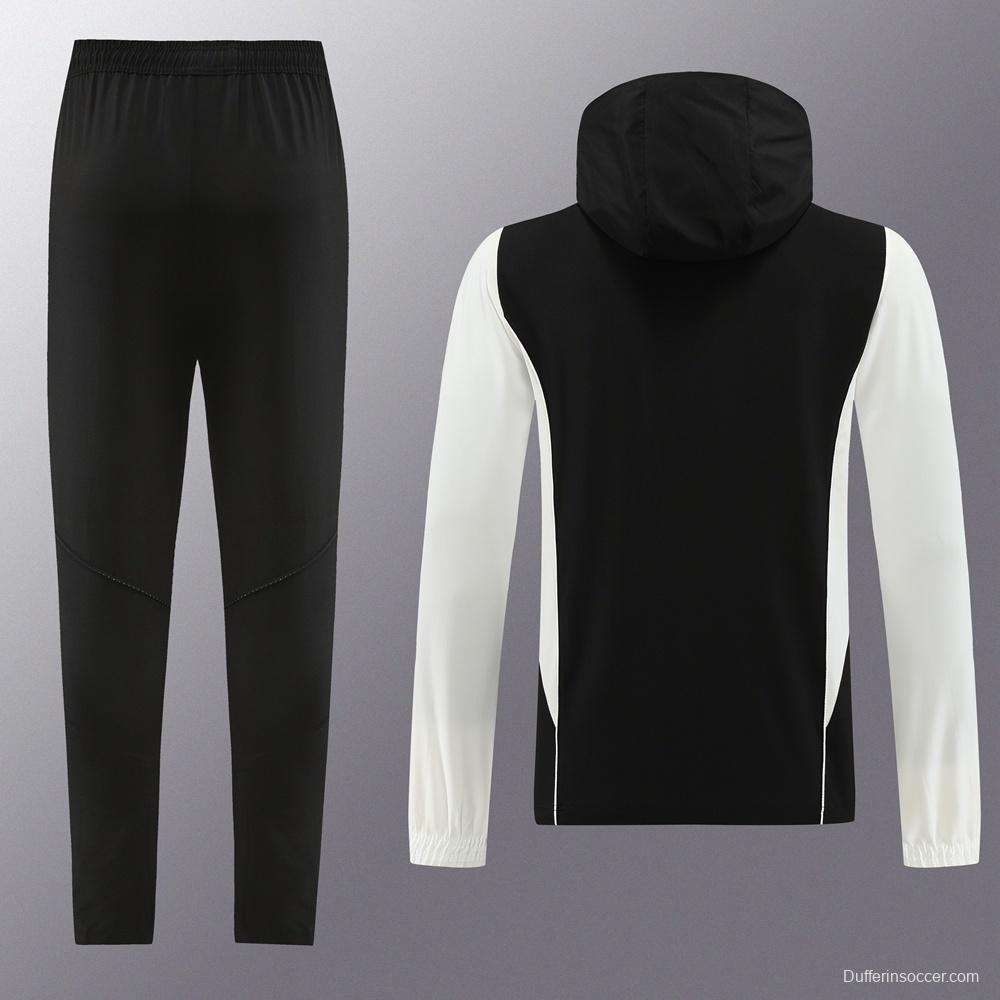 2025 Adidas Black White Half Zipper Jacket+Long Pants S-2XL