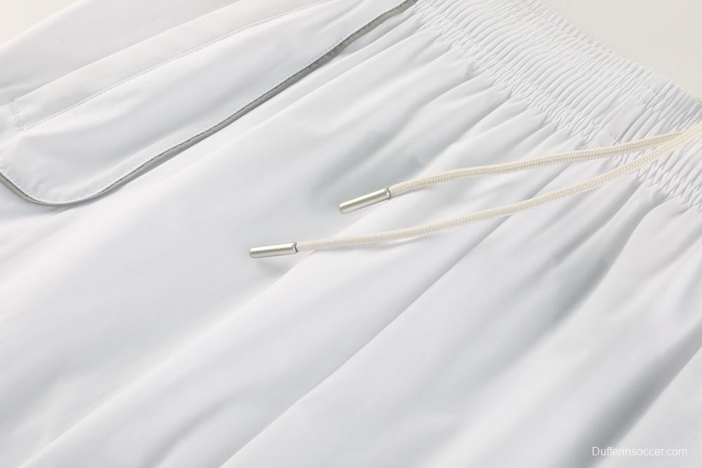 25/26 Real Madrid White Half Zipper Jacket+Long Pants S-3XL