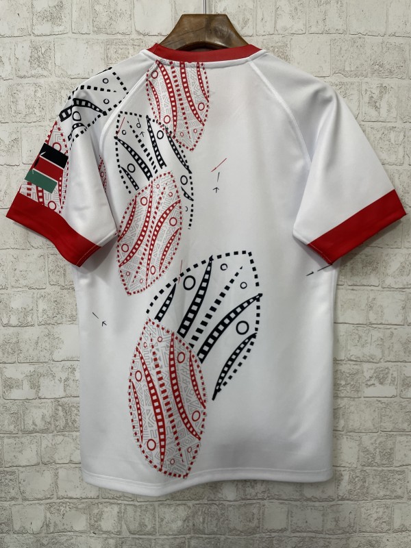2026 Kenya White with Red and Black Tribal Dot Patterns Jersey