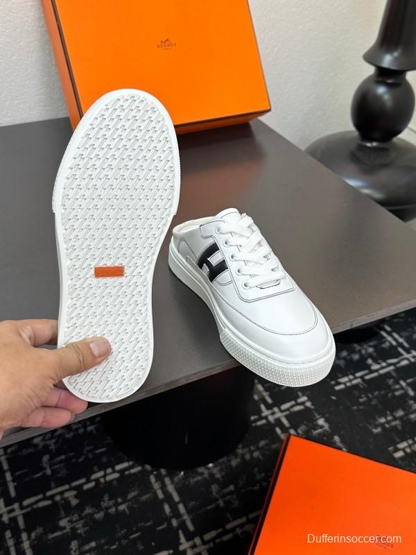 Hermès Deep Series Couple White Sneakers Casual Skate Shoes - AS00320