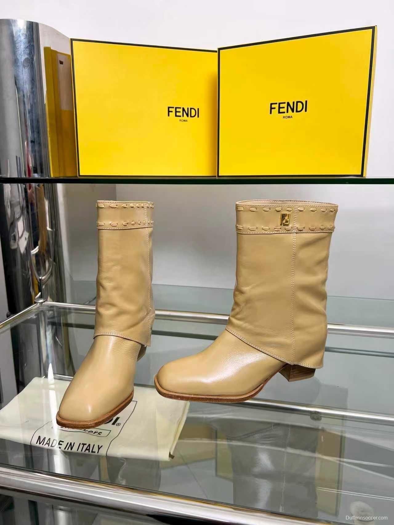 Fendi 2025 SS Straight-leg Boots with Wide Heel - LY00440/LY00510