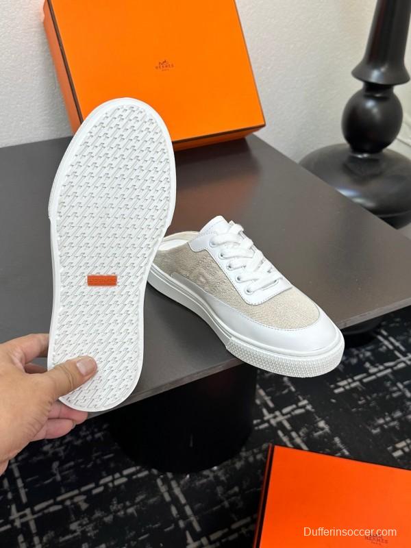 Hermès Deep Series Couple White Sneakers Casual Skate Shoes - AS00320