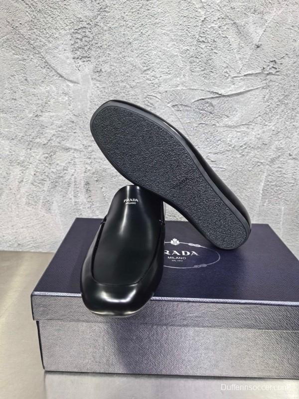 Prada Shuffle Monk Loafers Classic Retro Men's Leather Shoes - AS00380