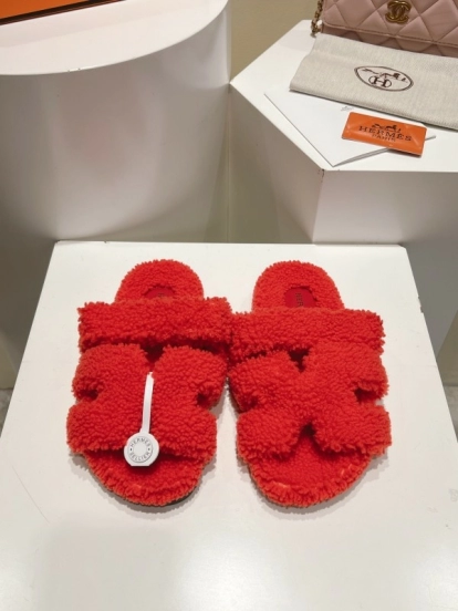 H Love Uncle Full Fur Slippers with Grain Fur - LY00300