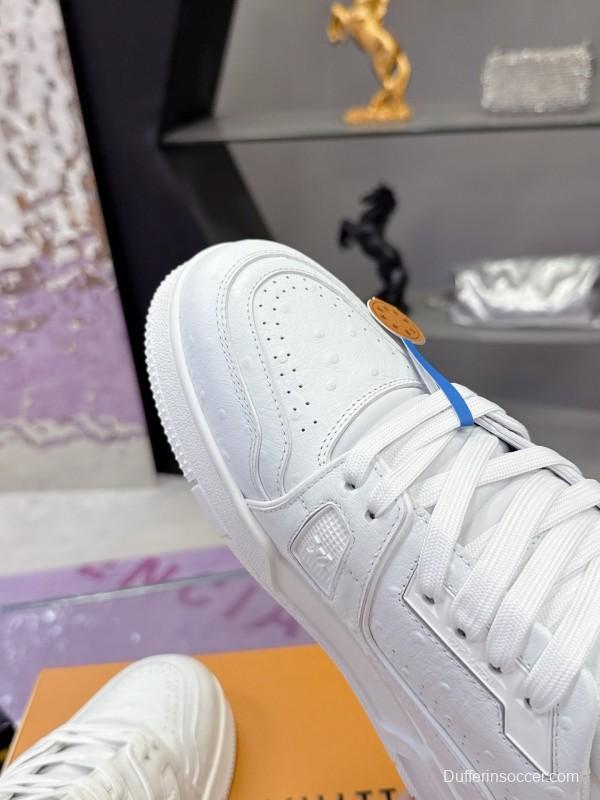 Louis Vuitton LV Trainer Maxi Sneakers Series with Ostrich Pattern - AS00400