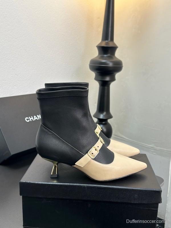 Chanel 2025/SS 24B Autumn Winter New High Heel Bow Sock Boots - LY00380