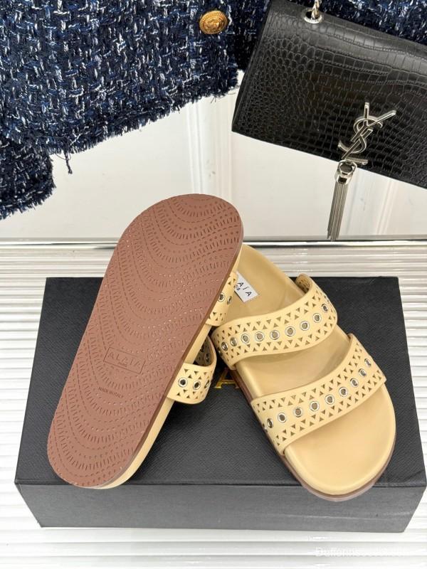 ALAIA 2025 SS Hollow-Out Casual Sandals - KFY00260