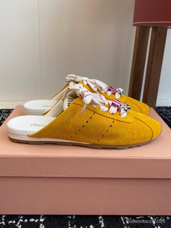 MiuMiu Slip-On Lazy Shoes Deacon Casual Half-Drag - KFY00295