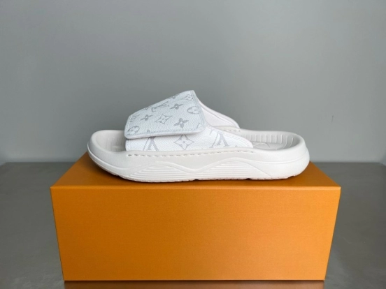 Louis Vuitton Miami Mule Slippers with Hook and Loop Closure - YC