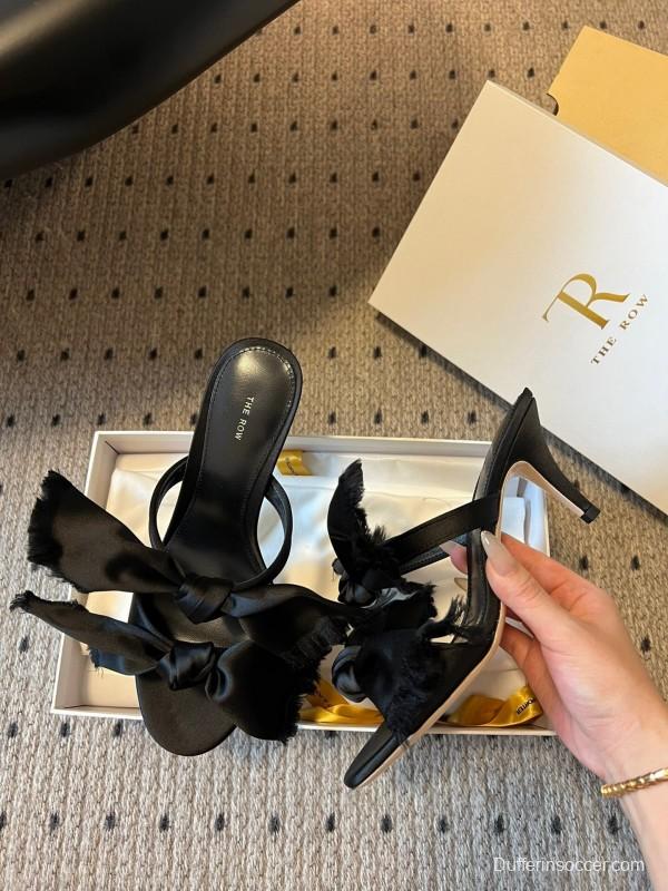 The Row 25ss Handwoven Bow Mule Sandals - KFY00280