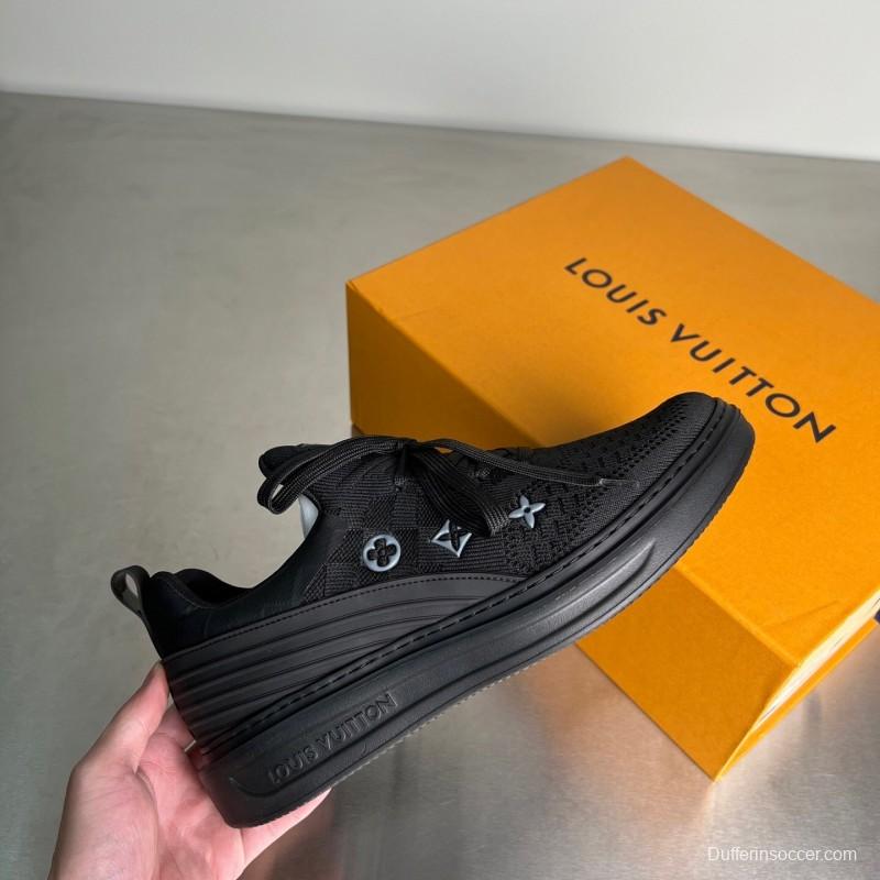 Louis Vuitton Beverly Hills Monogram Knit Sneakers with Imported IP Foam Sole - YC