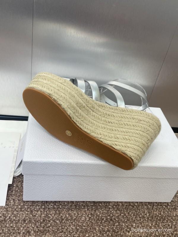 Dior D-Club Jelly Color Hollow Layered Cross Strap Platform High Heel Women's Shoes - KFY00290