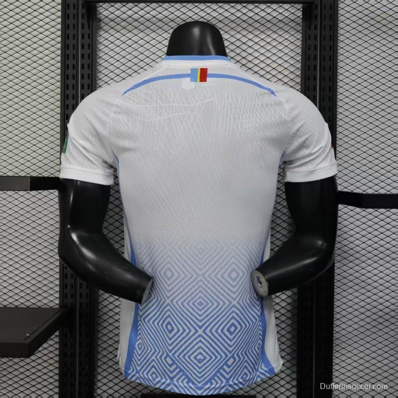 Player Version 2026 DR Congo Third White Blue Geometric Jersey