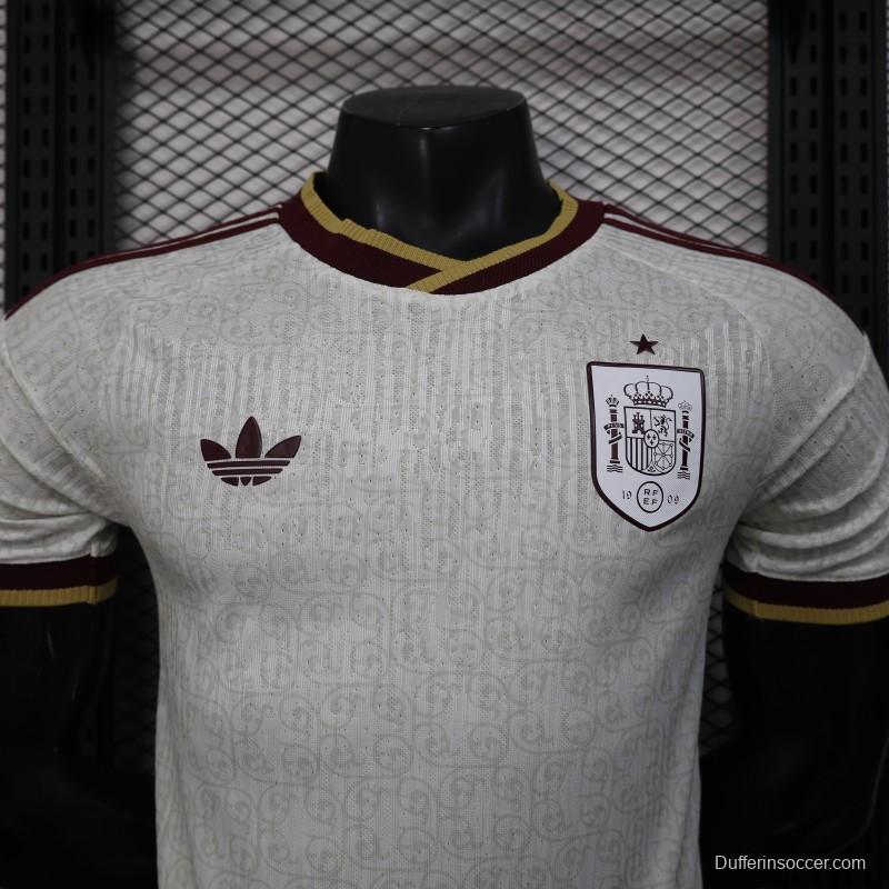 2026 Player Version  Spain Away Off-White Jersey