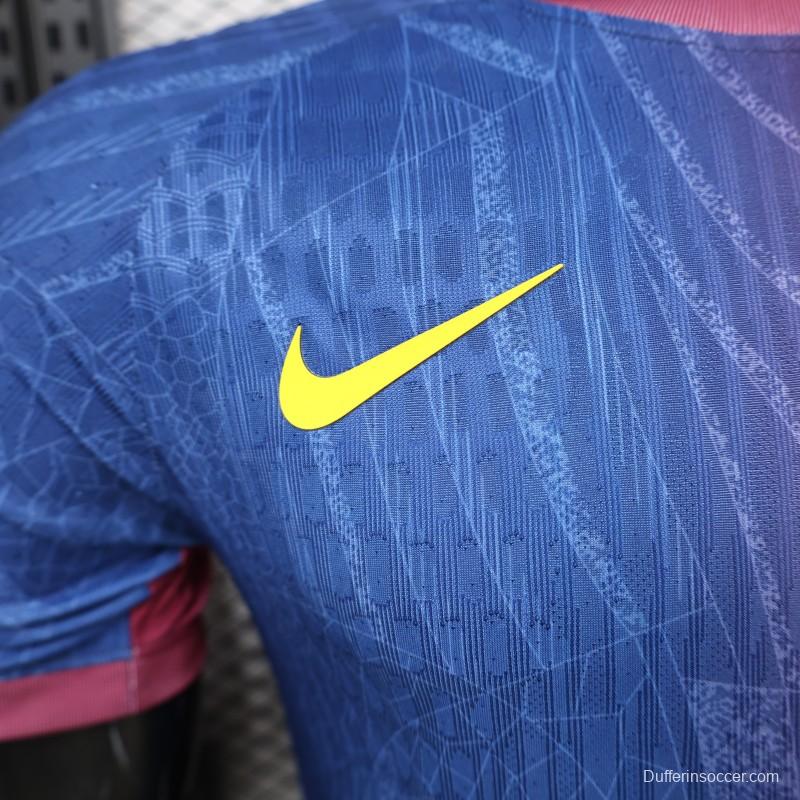 Player Version 25/26 FC Barcelona Blue & Burgundy with Geometric Gradient Pattern Jersey