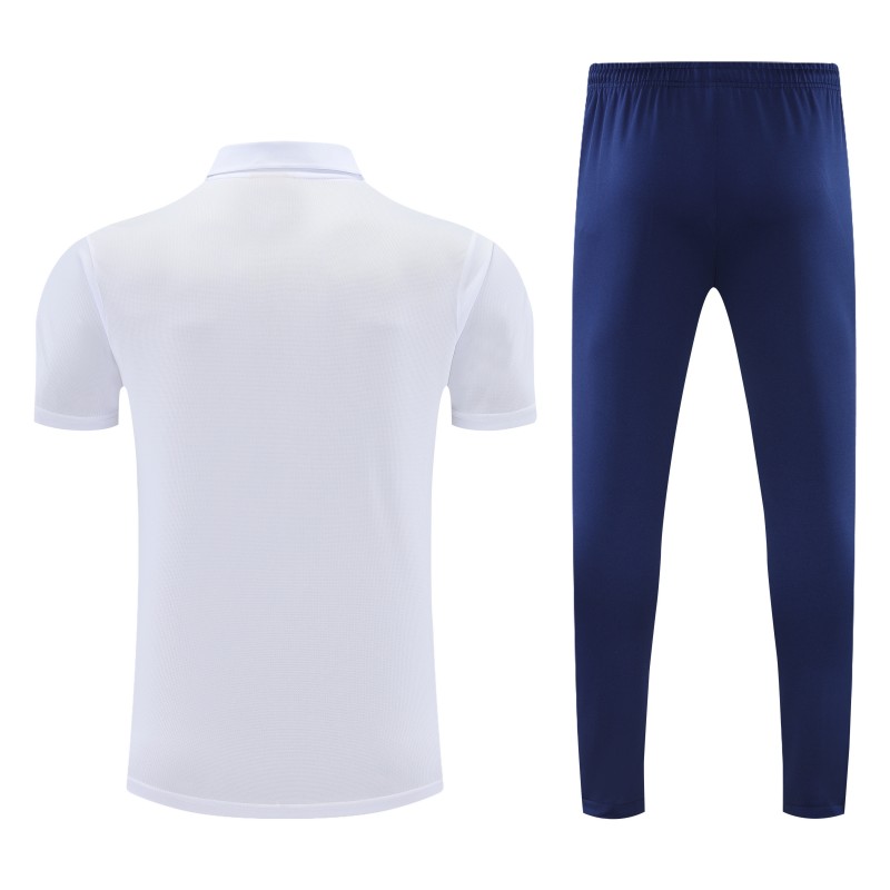 26/27   Marseille White Polo Training Shirt + Long Pants Tracksuit
