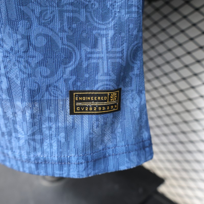 Player Version 2027 Portugal Away Blue with Jacquard Pattern Jersey