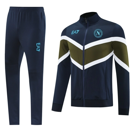 26/27 Napoli Navy Blue  Full Zipper Jacket Tracksuit + Long Pants