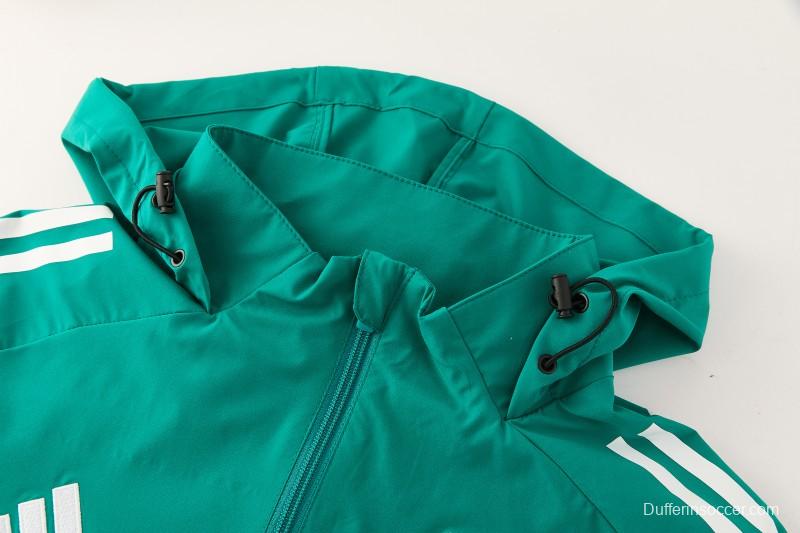 26/27 Liverpool Green Full Zipper Hooded Jacket Tracksuit + Black Long Pants