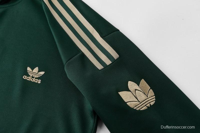 2026 Adidas Navy Green  Full Zipper Jacket + Long Pants