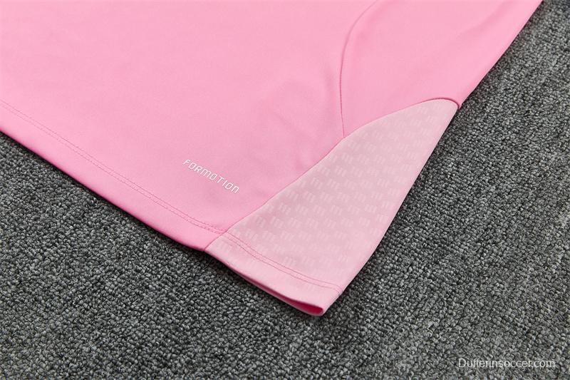 2026 Inter Miami CF Pink  Half Zipper Jacket Tracksuit + Black Long Pants