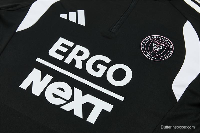 2026 Inter Miami CF Black & White Half Zipper Jacket Tracksuit + Long Pants