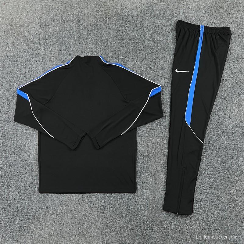 2026 Atletico Madrid Black Half Zipper Jacket Tracksuit + Long Pants