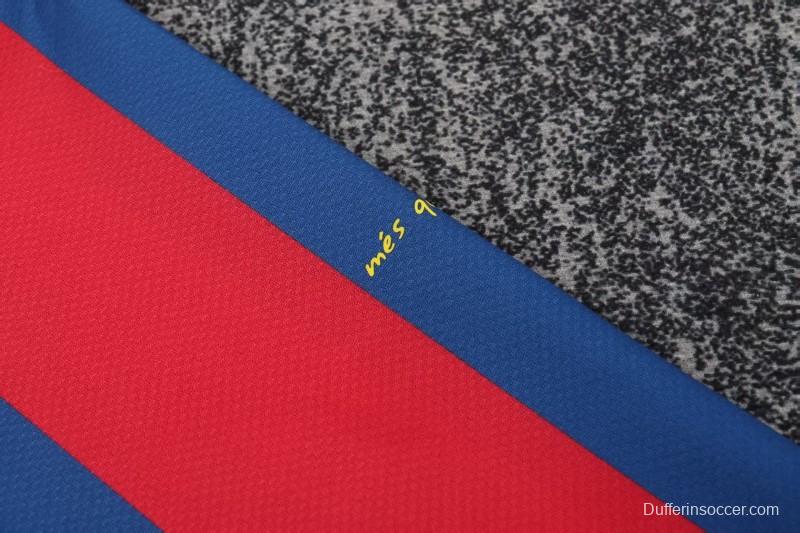 Retro Kids 10/11 Barcelona Red Blue Home Long Sleeve Jersey