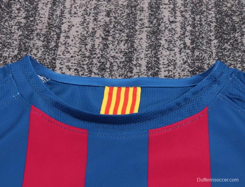 Retro Kids 05/06 Barcelona Home League Version Long Sleeve Jersey