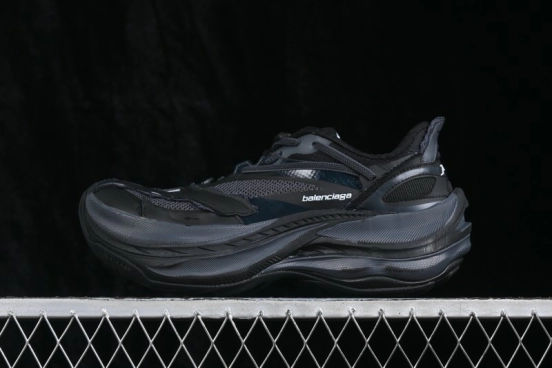 Balenciaga Jet Embossed Print Round-Toe Thick-Sole Low-Top Dad Sneakers - WMRTN1000