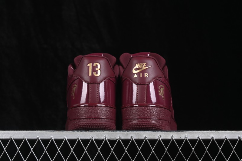 Nike Air Force 1 Low Central Cee Dark Beetroot Casual Sneakers with Patent Leather Upper - IO9970-638
