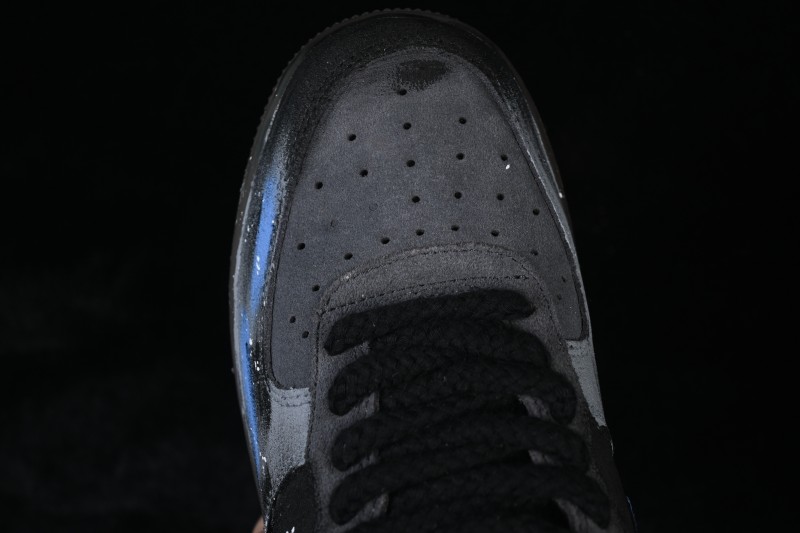 Nike Air Force 1 '07 Low Night Spark Hand-Painted Sneakers with Starry Gradient Design - DO6730-101