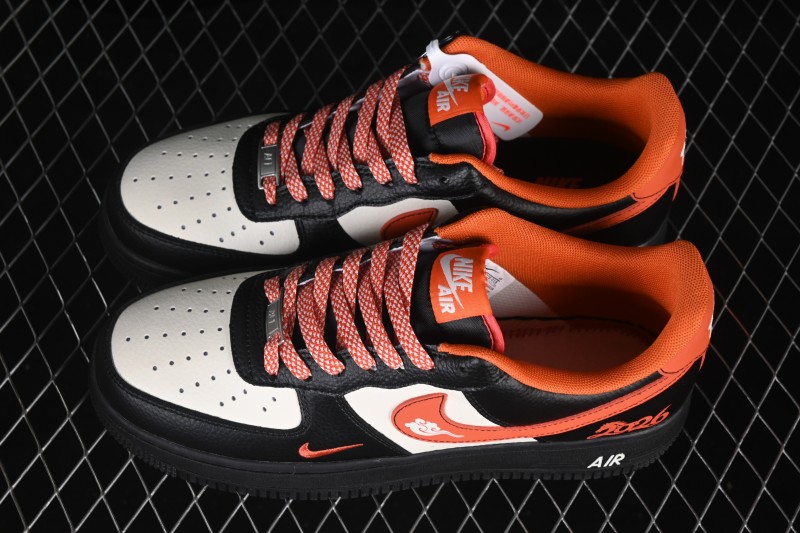 Nike Air Force 1 '07 Low Chinese New Year Limited Edition Black Orange Basketball Sneakers - XD0028-018