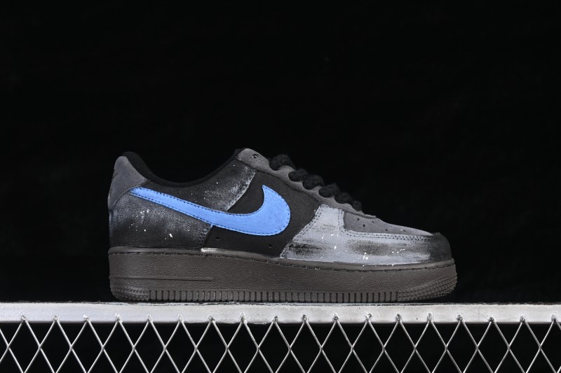 Nike Air Force 1 '07 Low Night Spark Hand-Painted Sneakers with Starry Gradient Design - DO6730-101