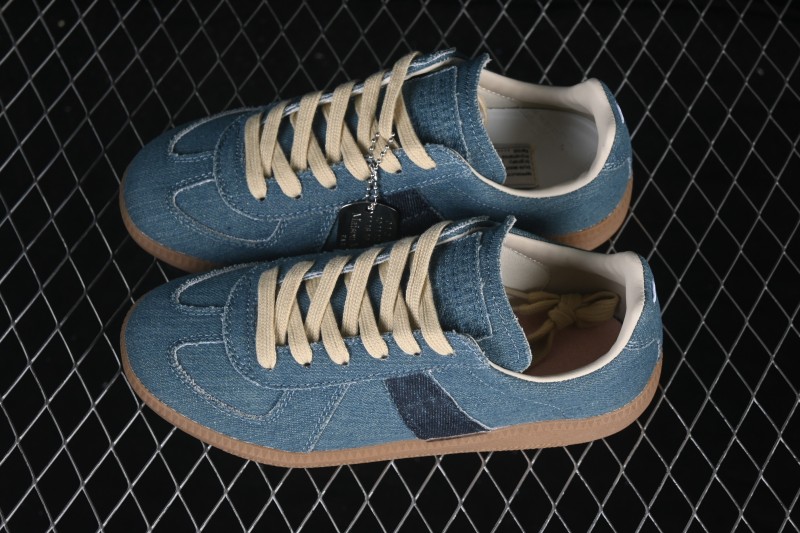 Maison Margiela Calfskin Replica Retro Court Sneaker with Hand-Painted Finish - S58WS0109