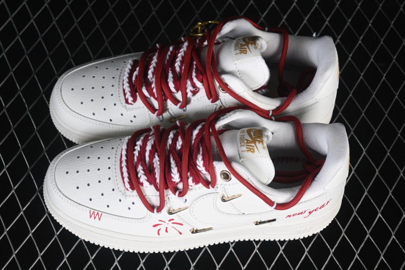 Nike Air Force 1 '07 Low Chinese New Year Casual Sneakers with Festive Embroidery - FV3654-111