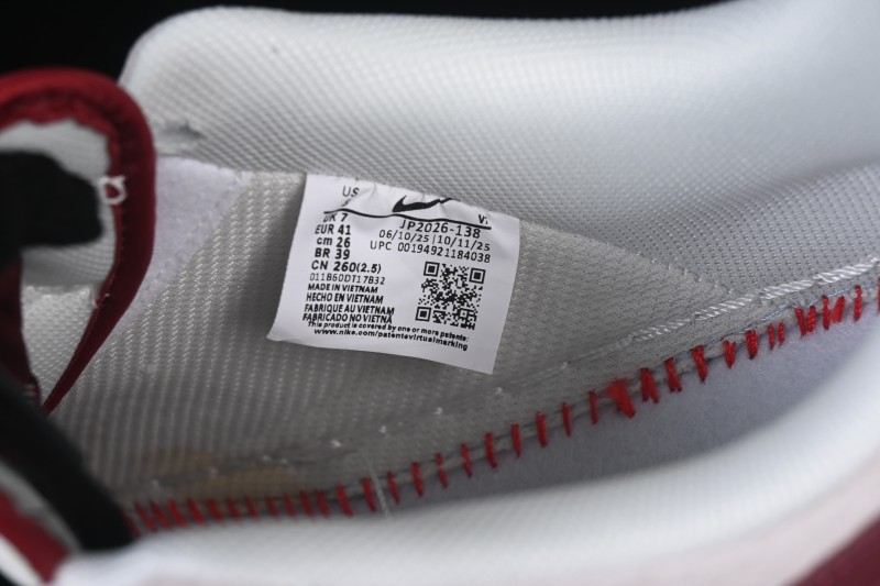 Nike Air Force 1 '07 Low Red and White Contrast Color Blocking Casual Sneakers - JP2026-138