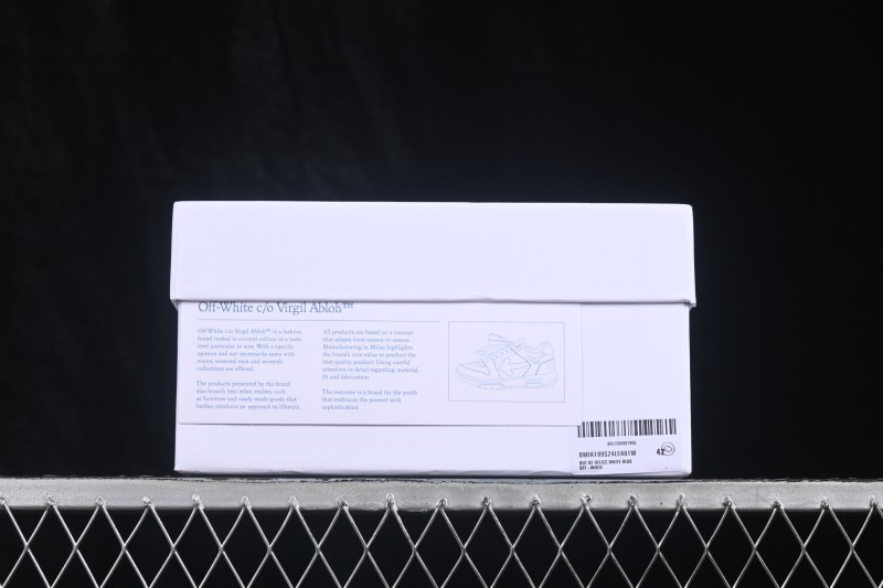 Off-White Out Of Office Low-Top Fashion Skateboarding Shoes White Light Blue - AJD4