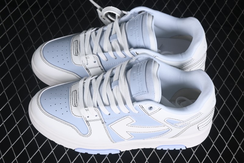 Off-White Out Of Office Low-Top Fashion Skateboarding Shoes White Light Blue - AJD4