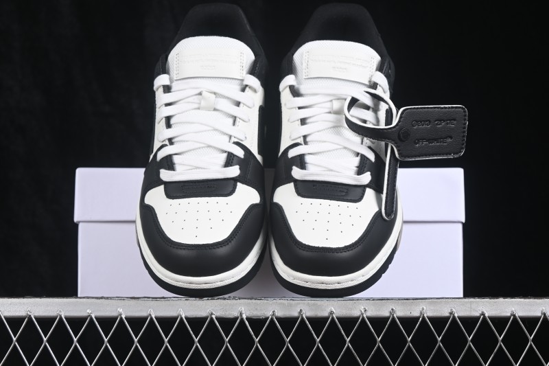 Off-White Out of Office Low-Top Fashion Skate Shoes in Black and White