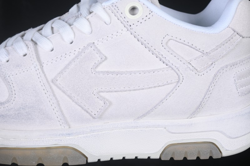 Off-White Out Of Office Low-Top Sneakers in Vintage Grey White - OMIA189S24LEA0010160