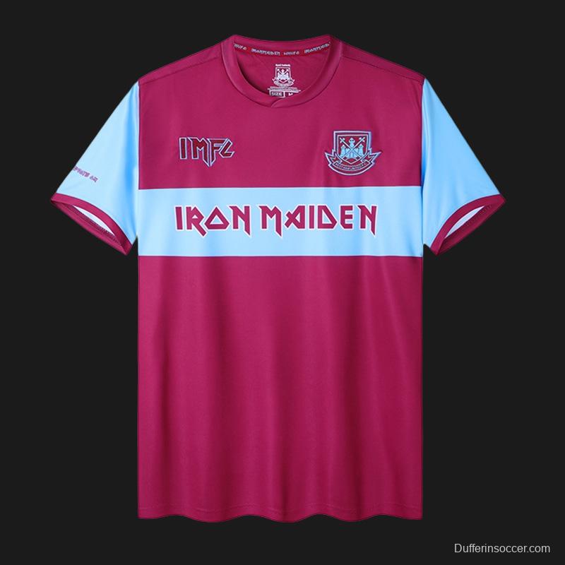 Retro 22/23 Iron Maiden X West Ham Wine/Blue Jersey With Number 11