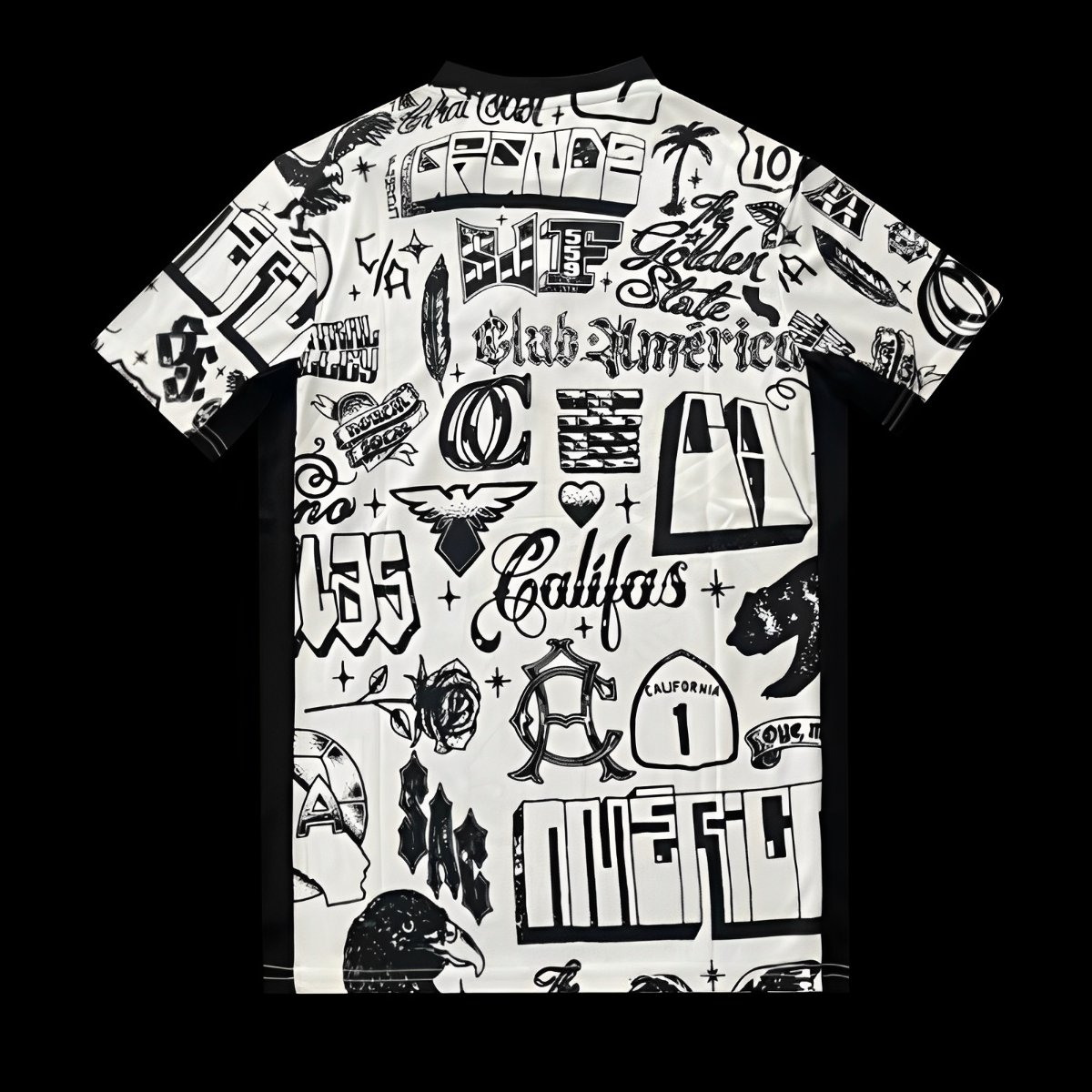 25/26 Club America 2025 Pre-Match Off-White Street-Style Graphics Jersey