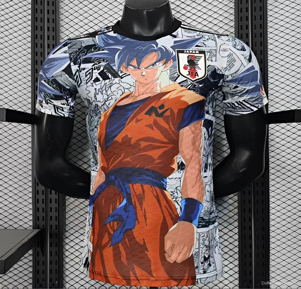 Player Version 2025 Japan White with Dragon Ball Goku Graphic Jersey