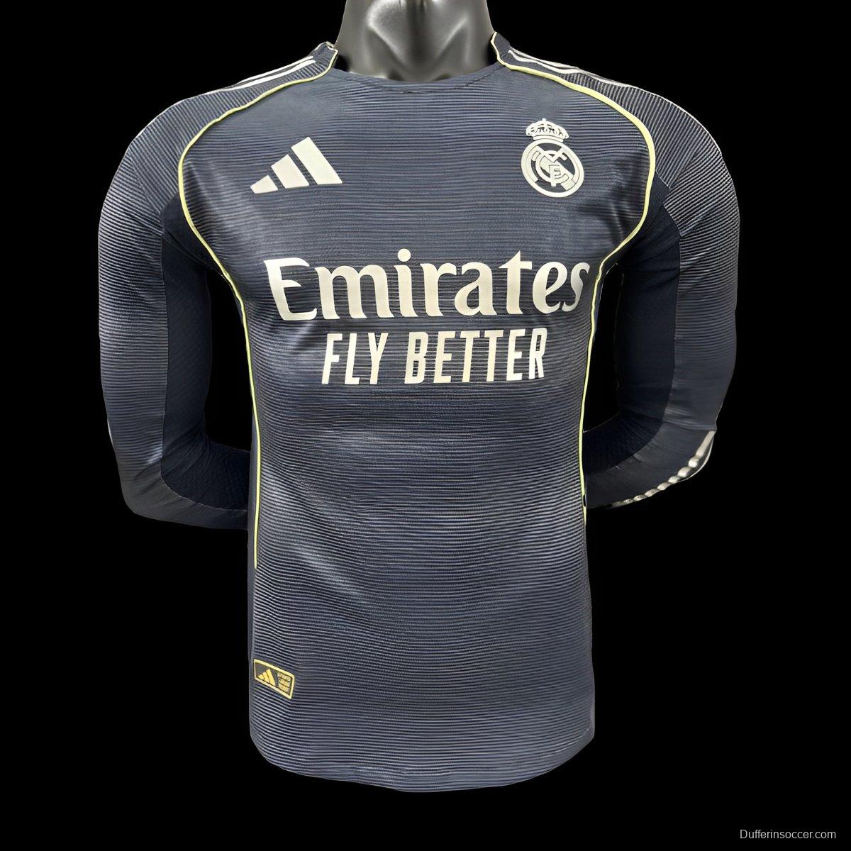 Player Version 25/26 Real Madrid Away Long Sleeve Jersey