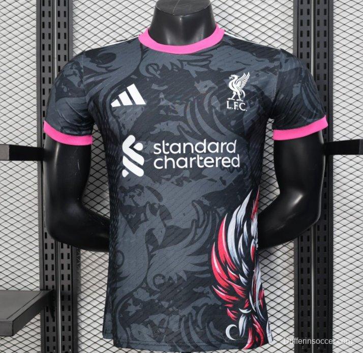 Player Version 25/26 Liverpool Black with Pink Accents Design Jersey
