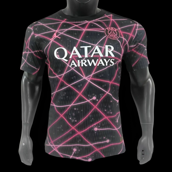 Player Version 25/26 Paris Saint-Germain Black with Pink Laser Lines Jersey