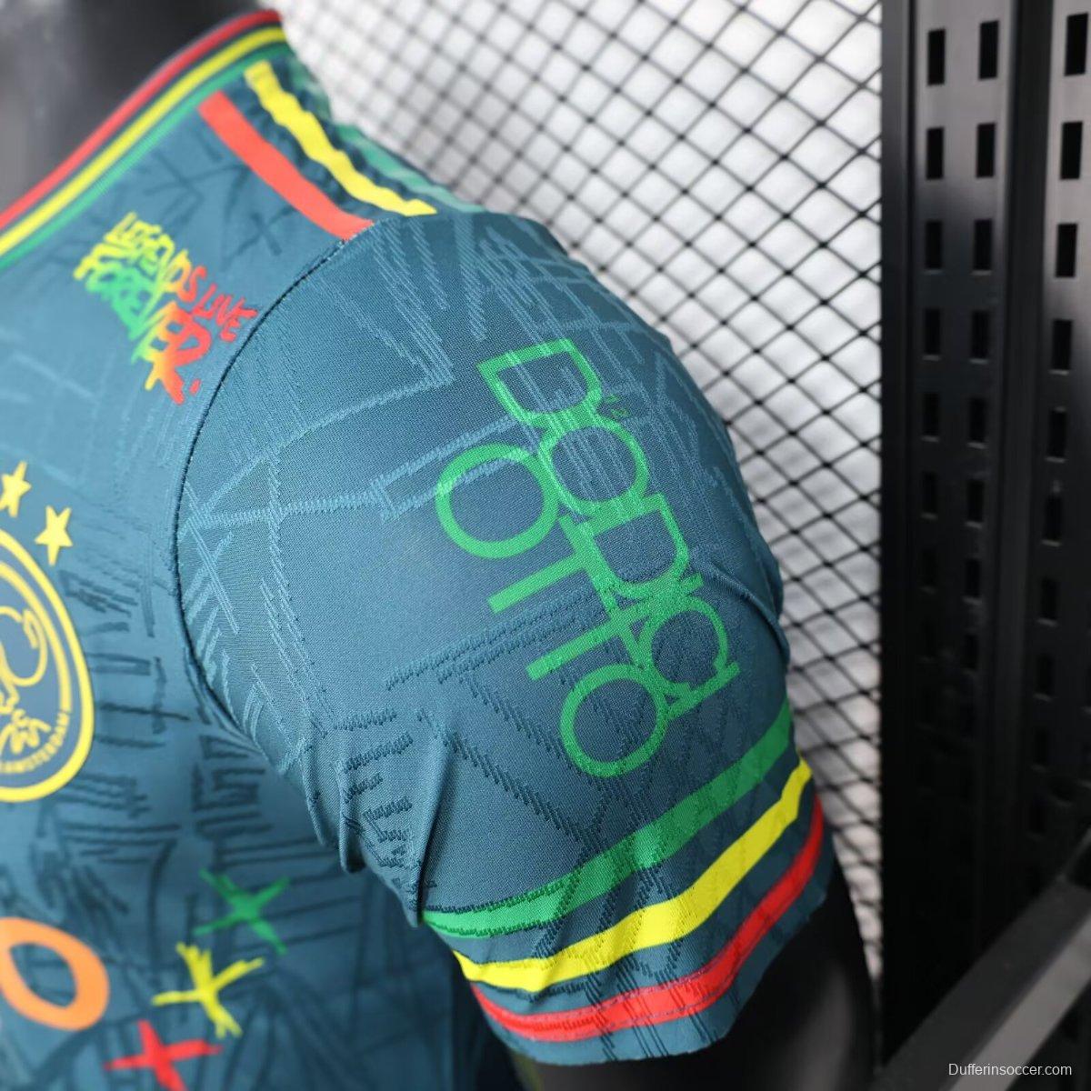 25/26 Ajax Navy Blue with Bob Marley Tribute Jersey