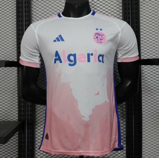 Player Version 2025 Algeria White-Pink with Country Map Design Jersey